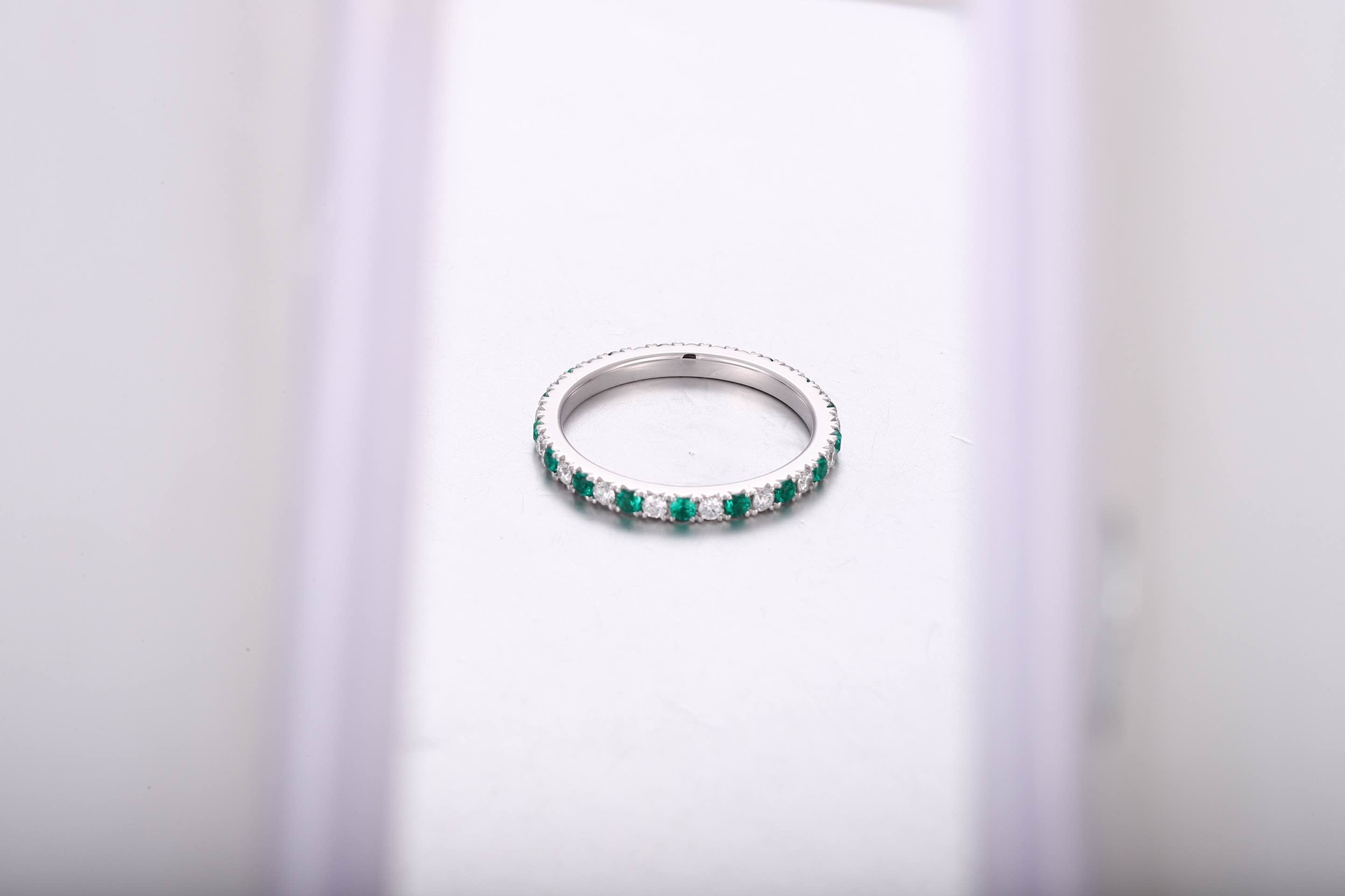 Classic Emerald Eternity Band