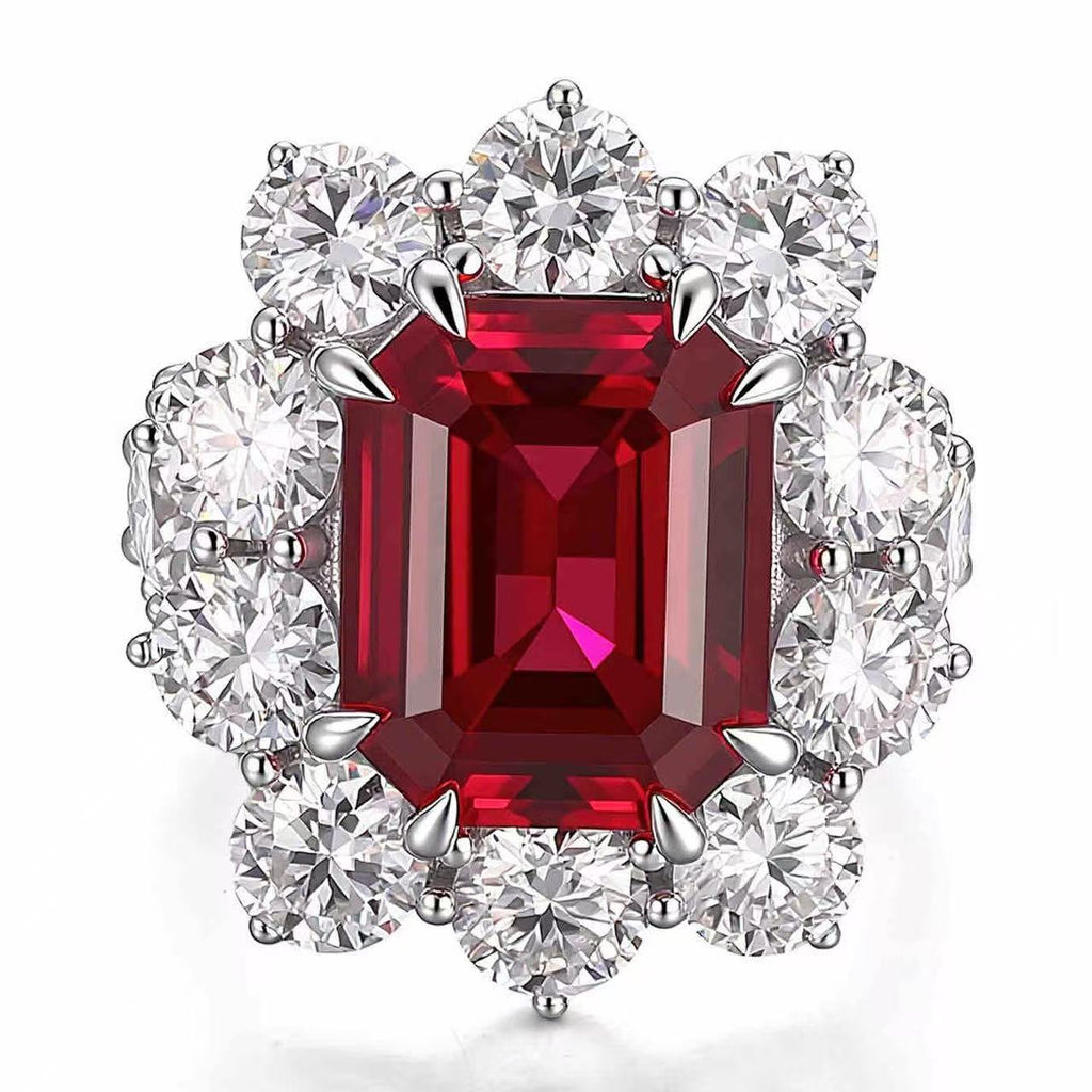Exquisite Ruby & Diamond Halo Ring