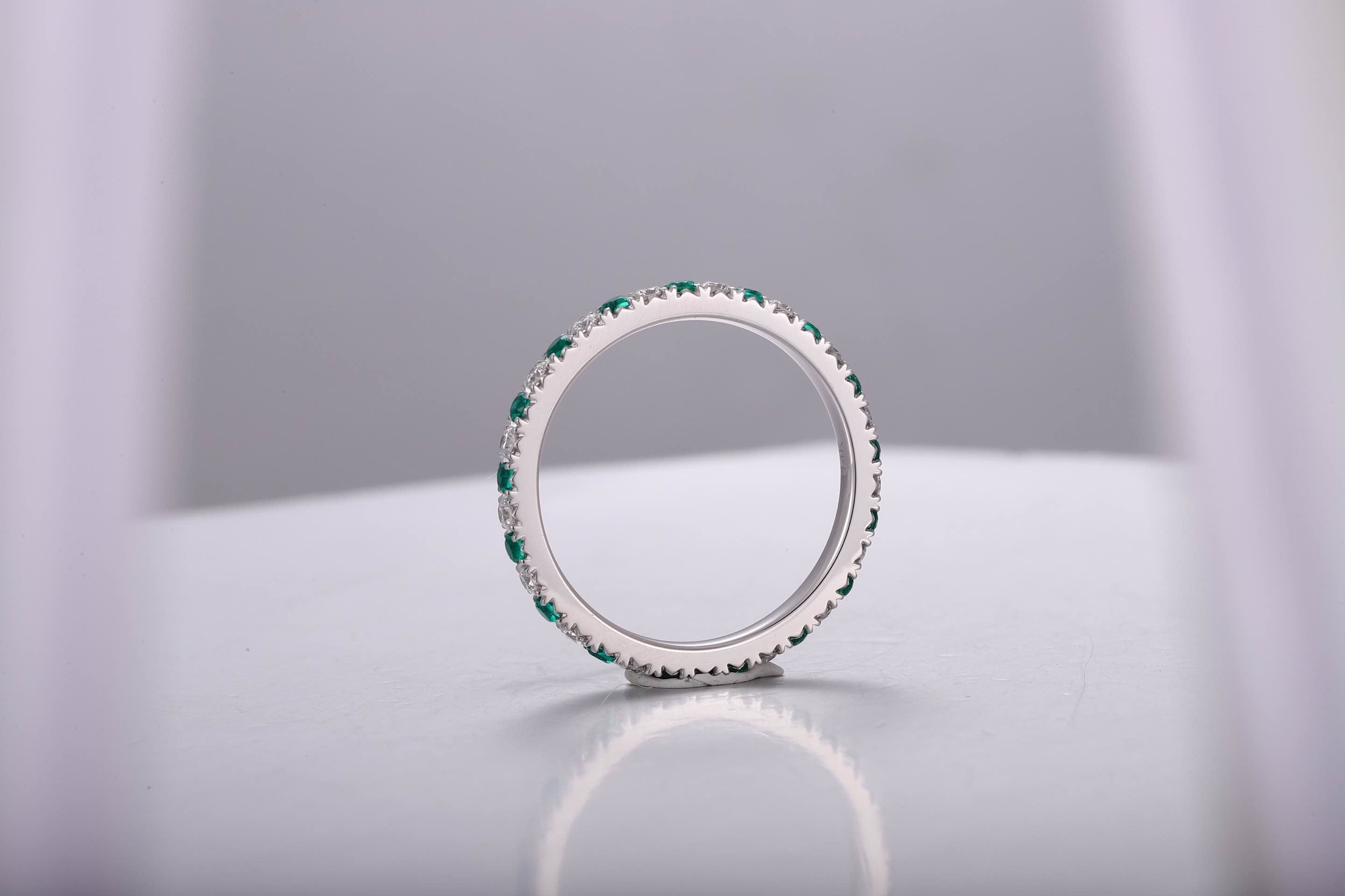Classic Emerald Eternity Band