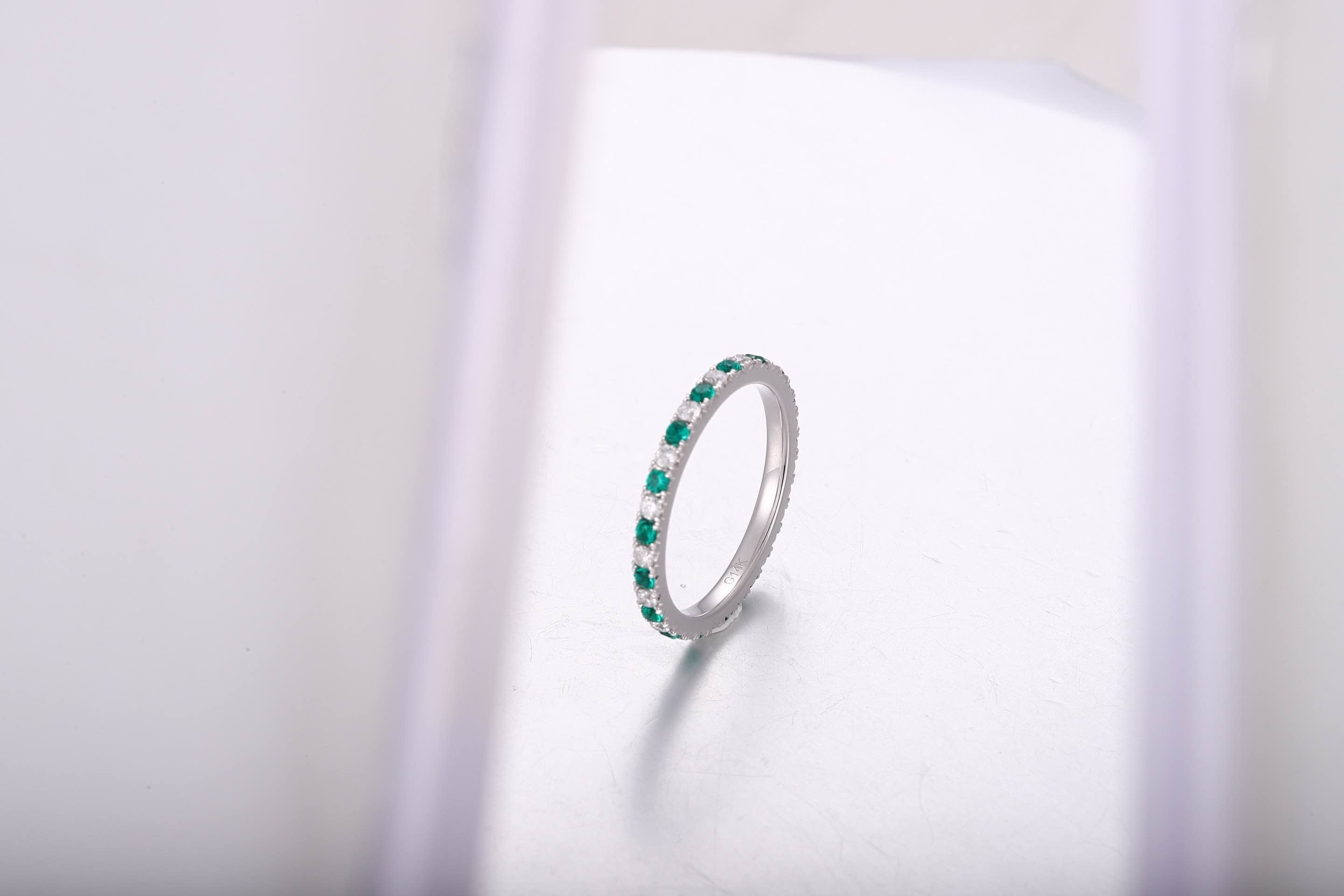 Classic Emerald Eternity Band