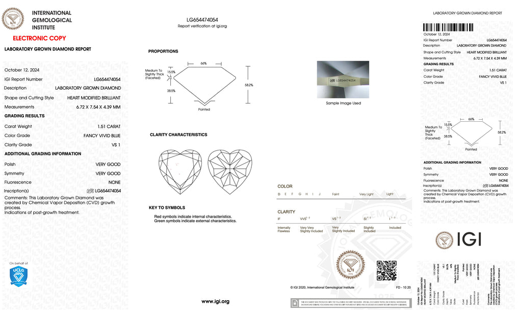 CVD LG654474054 1.51CT BLUE VS1 HS VG VG