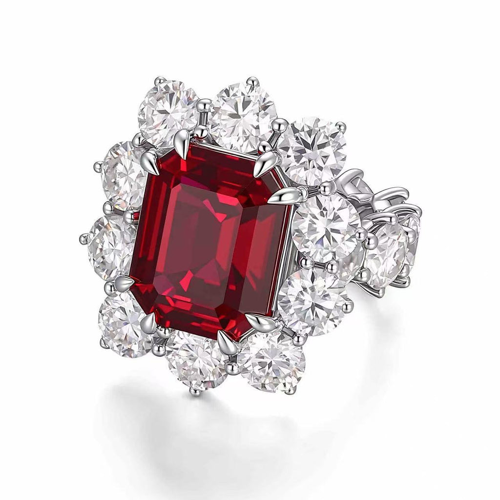 Exquisite Ruby & Diamond Halo Ring