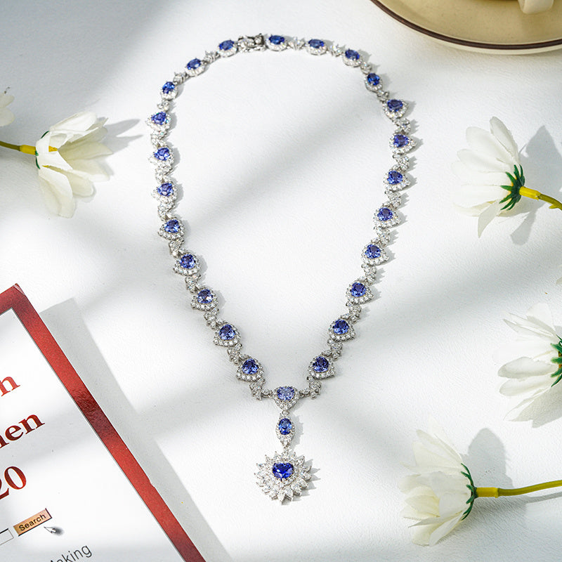 Magnificent Blue Sapphire & Diamond Grandeur Necklace