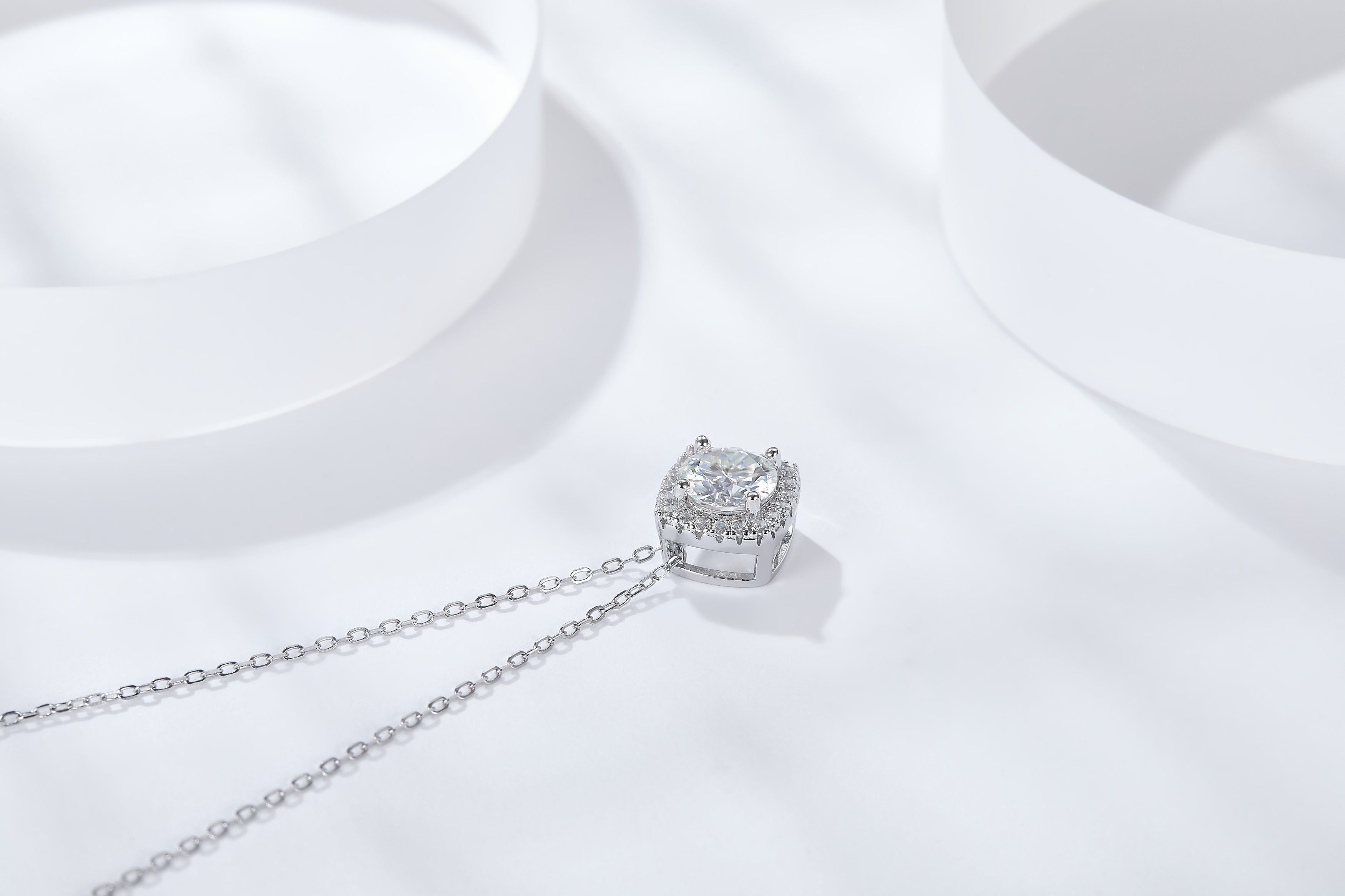 Dazzling Cushion-Cut Diamond Halo Pendant Necklace