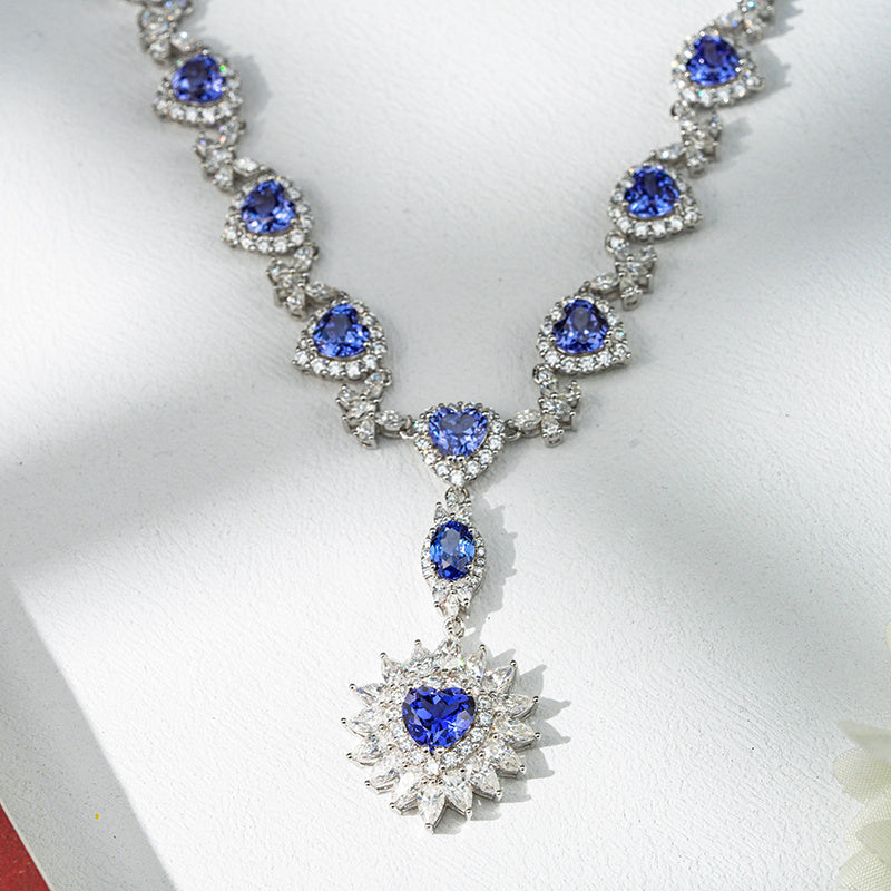 Magnificent Blue Sapphire & Diamond Grandeur Necklace