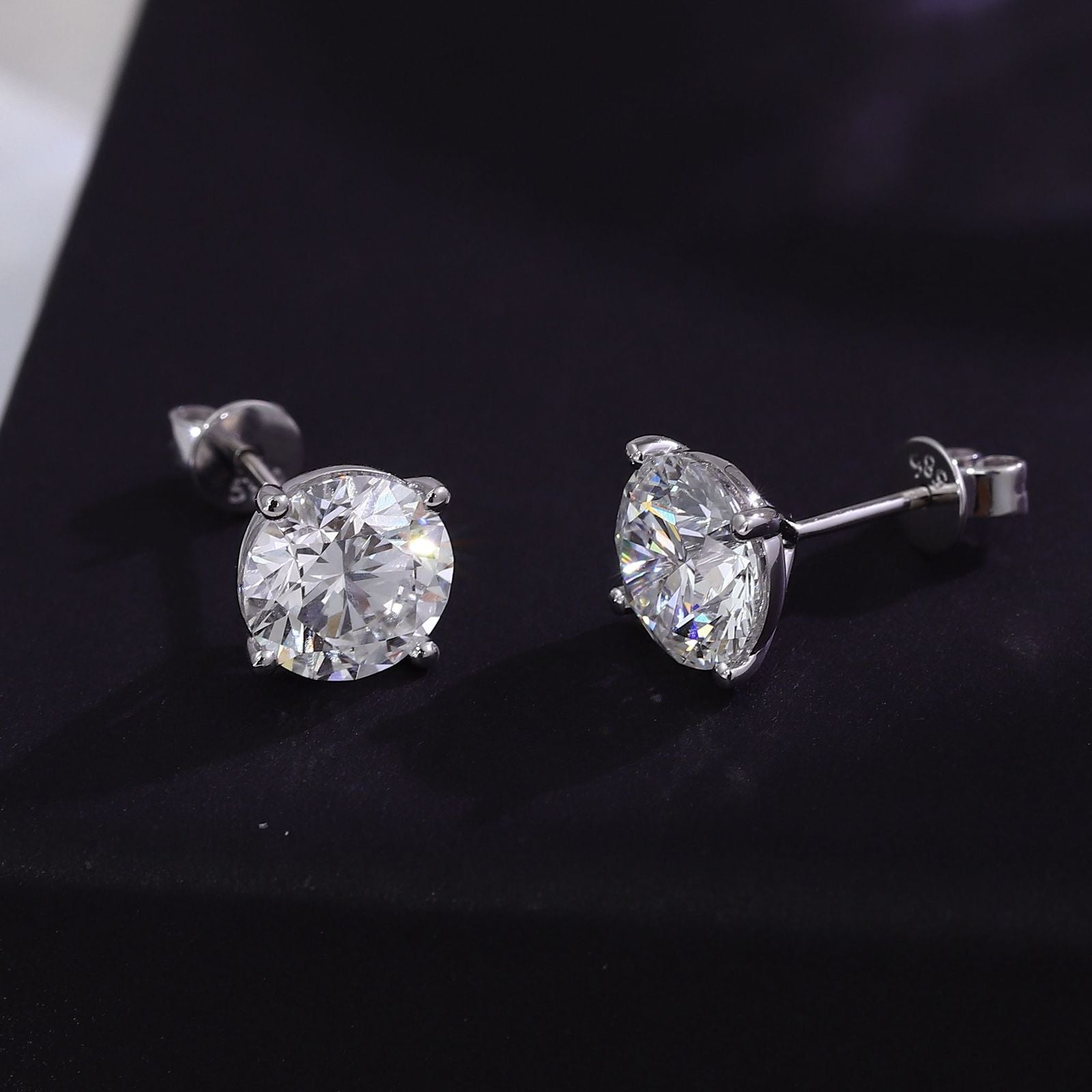 Classic Diamond Solitaire Stud Earrings