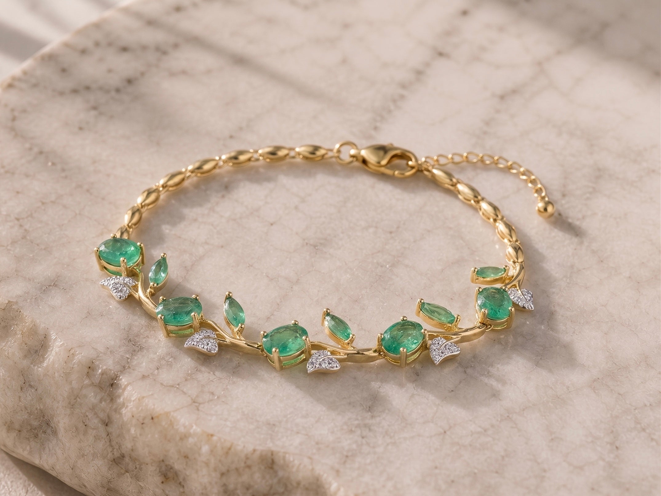 The "Enchanted Vine" Natural Emerald and Diamond Bracelet