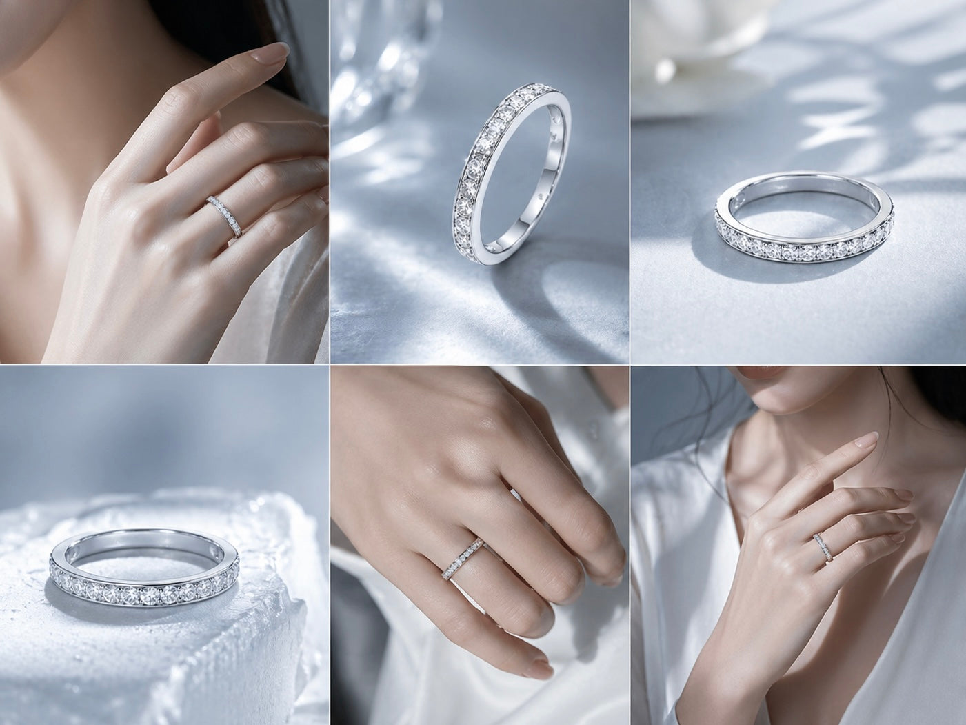 The "Luminous Light" Diamond Half-Eternity Band (3mm)