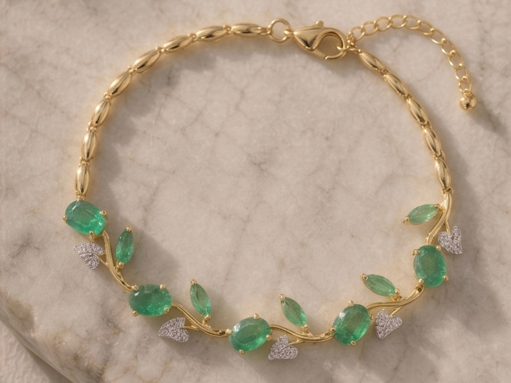 The "Enchanted Vine" Natural Emerald and Diamond Bracelet