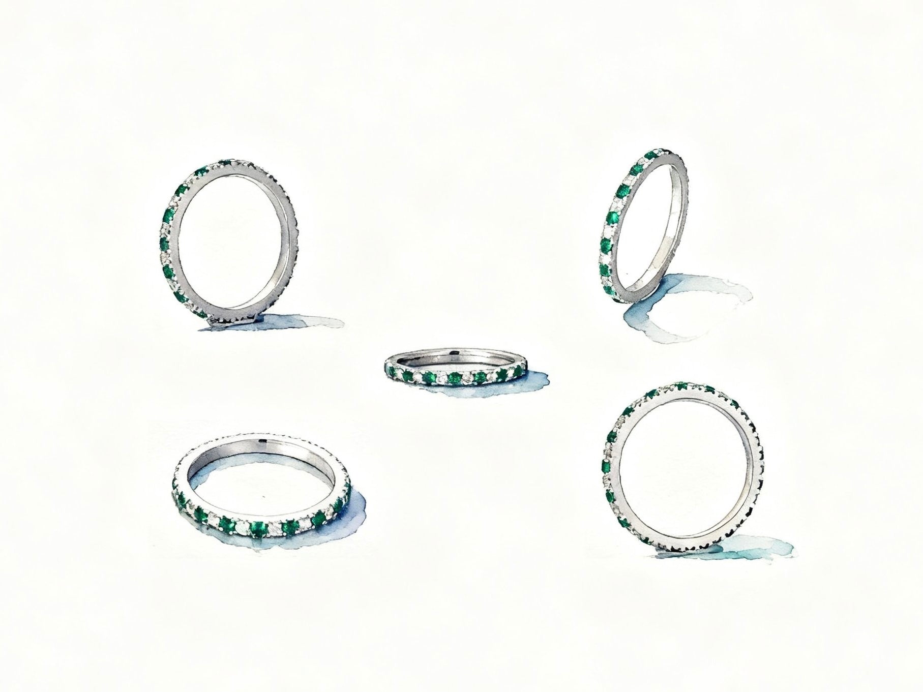 Classic Emerald Eternity Band