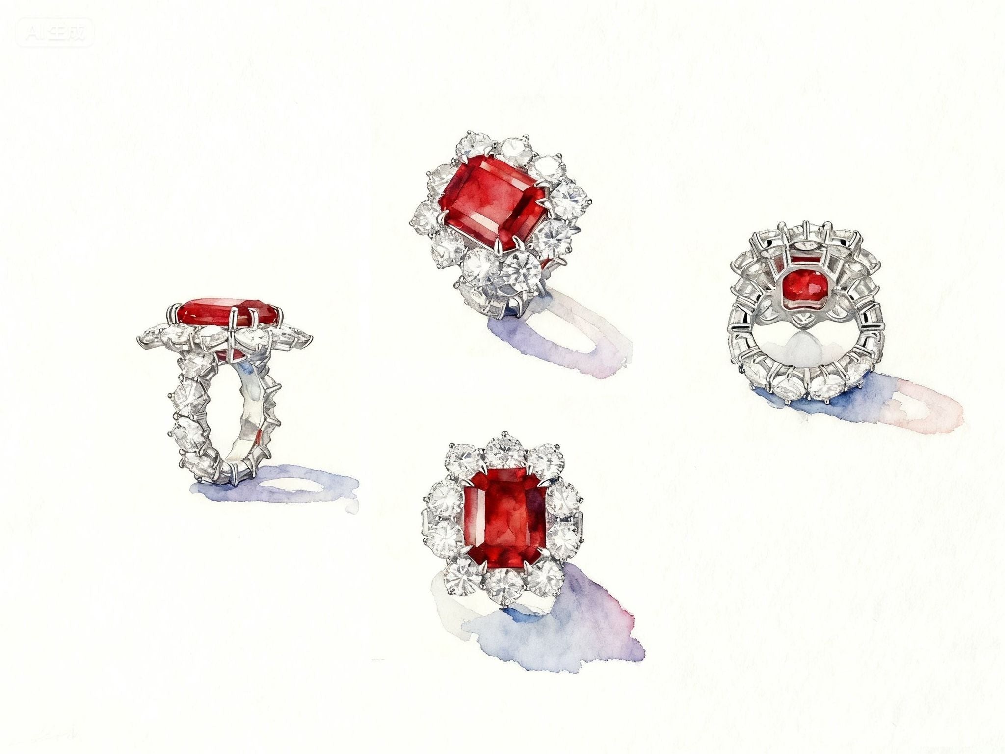 Exquisite Ruby & Diamond Halo Ring