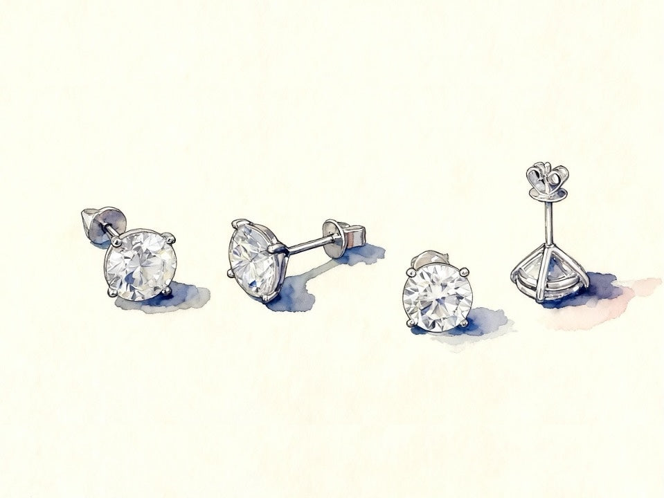 Classic Diamond Solitaire Stud Earrings