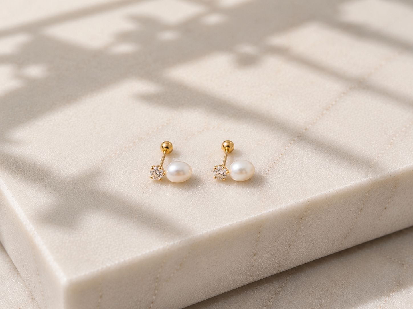 The Eleanora "Little Pearl" Children's Diamond & Pearl Screw-Back Earrings