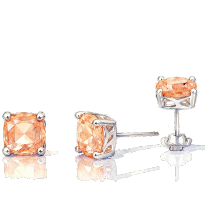 The "Sunset Lotus" Padparadscha Sapphire & 18k Gold Studs