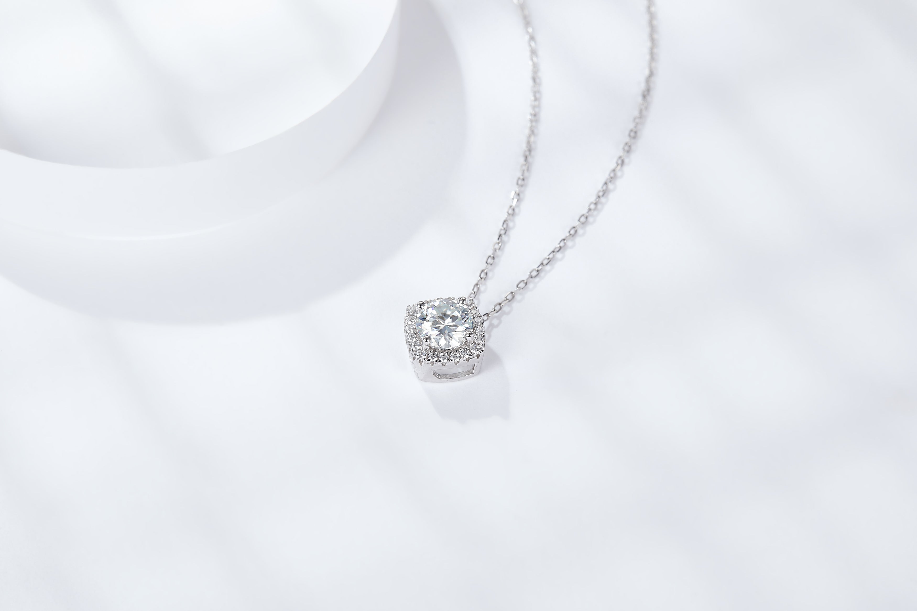 Dazzling Cushion-Cut Diamond Halo Pendant Necklace
