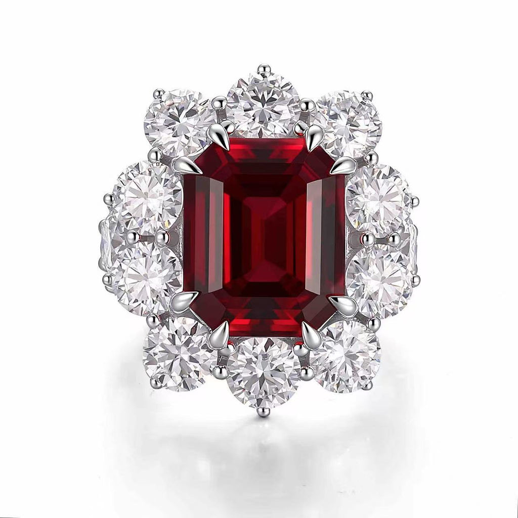 Exquisite Ruby & Diamond Halo Ring