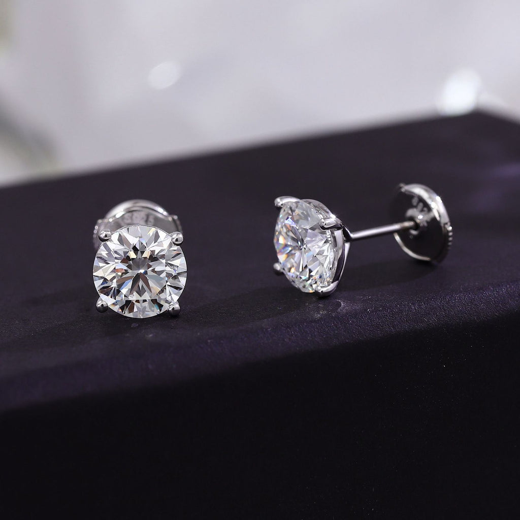 Classic Diamond Solitaire Stud Earrings
