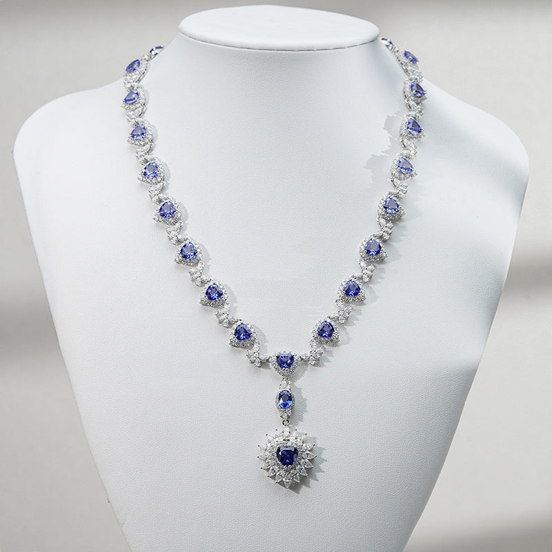 Magnificent Blue Sapphire & Diamond Grandeur Necklace