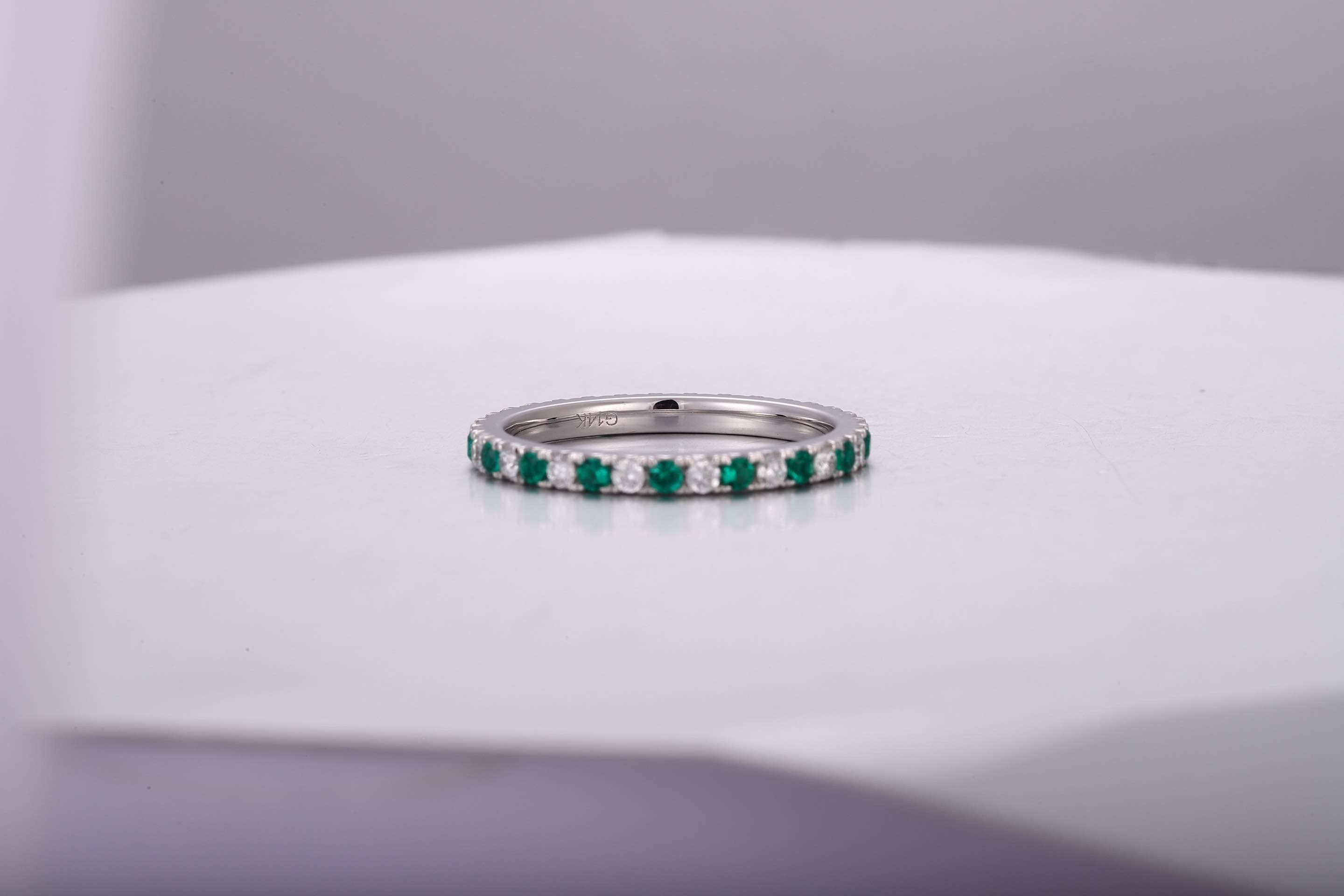 Classic Emerald Eternity Band
