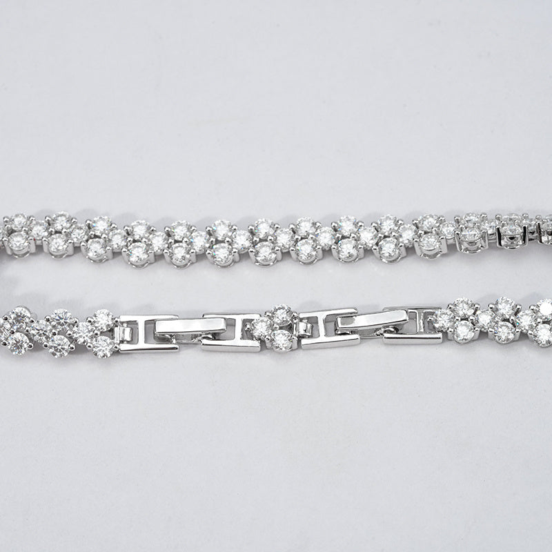 Sparkling Double Row Diamond Tennis Bracelet