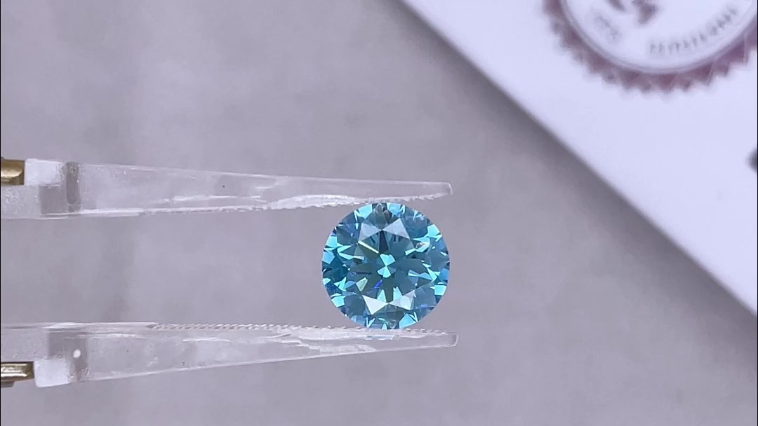 CVD LG654474036 1.59CT BLUE VS 2 ROUND EX VG