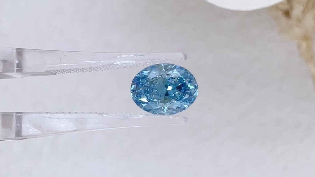 CVD LG651405683 1.72CT BLUE VS2 OVAL VG VG