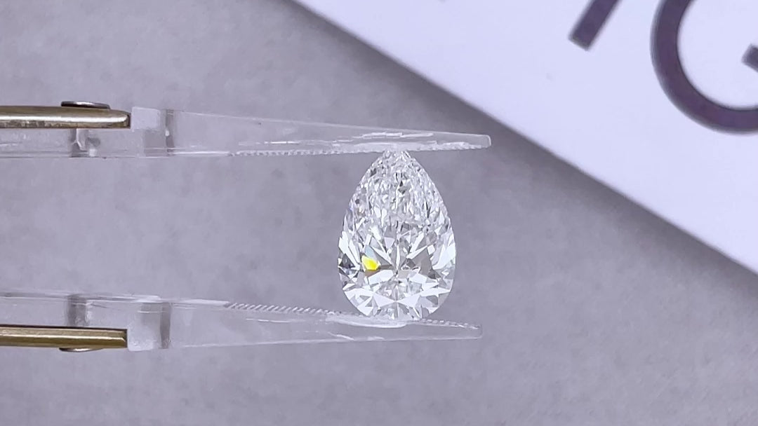 CVD LG724508596 3.02CT D VVS2 PEAR EX EX