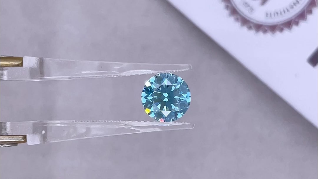 CVD LG654474037 1.51CT BLUE SI1 ROUND EX VG